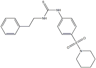 N-phenethyl-N'-[4-(piperidinosulfonyl)phenyl]thiourea 结构式