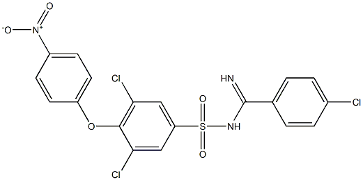 N1-[(4-chlorophenyl)(imino)methyl]-3,5-dichloro-4-(4-nitrophenoxy)benzene-1-sulfonamide 结构式