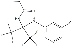 N1-[1-(3-chloroanilino)-2,2,2-trifluoro-1-(trifluoromethyl)ethyl]propanamide 结构式