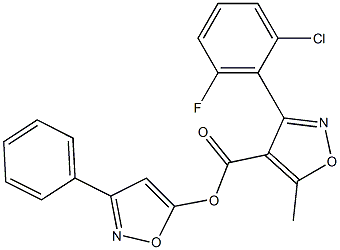 3-phenyl-5-isoxazolyl 3-(2-chloro-6-fluorophenyl)-5-methyl-4-isoxazolecarboxylate 结构式