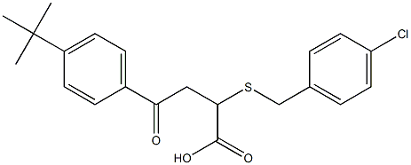 4-[4-(tert-butyl)phenyl]-2-[(4-chlorobenzyl)sulfanyl]-4-oxobutanoic acid 结构式