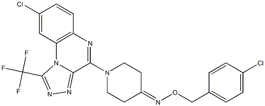 1-[8-chloro-1-(trifluoromethyl)[1,2,4]triazolo[4,3-a]quinoxalin-4-yl]tetrahydro-4(1H)-pyridinone O-(4-chlorobenzyl)oxime 结构式