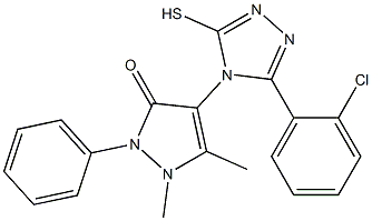 4-[3-(2-Chloro-phenyl)-5-mercapto-[1,2,4]triazol-4-yl]-1,5-dimethyl-2-phenyl-1,2-dihydro-pyrazol-3-one 结构式