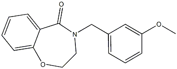 4-(3-methoxybenzyl)-3,4-dihydro-1,4-benzoxazepin-5(2H)-one 结构式