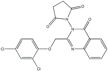 1-{2-[(2,4-dichlorophenoxy)methyl]-4-oxo-3,4-dihydroquinazolin-3-yl}pyrrolidine-2,5-dione 结构式