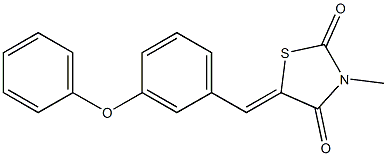 3-methyl-5-[(Z)-(3-phenoxyphenyl)methylidene]-1,3-thiazolane-2,4-dione 结构式