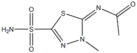 N1-[5-(aminosulfonyl)-3-methyl-2,3-dihydro-1,3,4-thiadiazol-2-yliden]acetamide 结构式