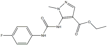 ethyl 5-{[(4-fluoroanilino)carbonyl]amino}-1-methyl-1H-pyrazole-4-carboxylate 结构式