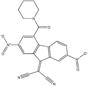 2-[2,7-dinitro-4-(piperidinocarbonyl)-9H-fluoren-9-yliden]malononitrile 结构式