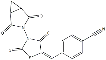 4-{[3-(2,4-dioxo-3-azabicyclo[3.1.0]hex-3-yl)-4-oxo-2-thioxo-1,3-thiazolan-5-yliden]methyl}benzenecarbonitrile 结构式