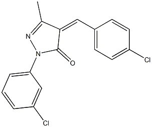 4-(4-chlorobenzylidene)-1-(3-chlorophenyl)-3-methyl-4,5-dihydro-1H-pyrazol-5-one 结构式