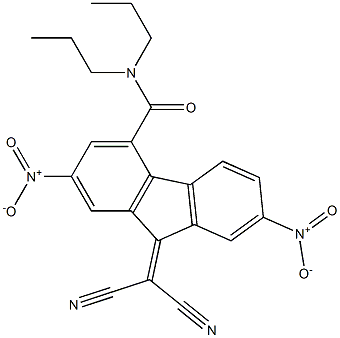 N4,N4-dipropyl-9-(dicyanomethylidene)-2,7-dinitro-9H-fluorene-4-carboxamide 结构式