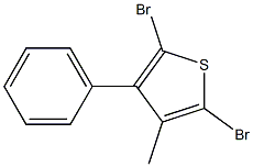 2,5-dibromo-3-methyl-4-phenylthiophene 结构式