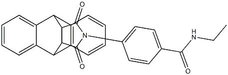 4-[16,18-dioxo-17-azapentacyclo[6.6.5.0~2,7~.0~9,14~.0~15,19~]nonadeca-2,4,6,9(14),10,12-hexaen-17-yl]-N-ethylbenzenecarboxamide 结构式