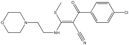 (Z)-2-(4-chlorobenzoyl)-3-(methylsulfanyl)-3-[(2-morpholinoethyl)amino]-2-propenenitrile 结构式
