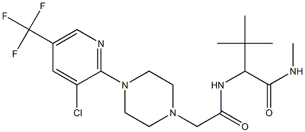 2-[(2-{4-[3-chloro-5-(trifluoromethyl)-2-pyridinyl]piperazino}acetyl)amino]-N,3,3-trimethylbutanamide 结构式
