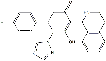 5-(4-fluorophenyl)-3-hydroxy-2-(1,2,3,4-tetrahydro-1-isoquinolinyl)-4-(1H-1,2,4-triazol-1-yl)-2-cyclohexen-1-one 结构式