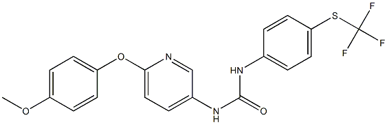 N-[6-(4-methoxyphenoxy)-3-pyridyl]-N'-{4-[(trifluoromethyl)thio]phenyl}urea 结构式