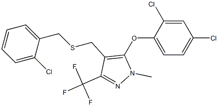 4-{[(2-chlorobenzyl)sulfanyl]methyl}-1-methyl-3-(trifluoromethyl)-1H-pyrazol-5-yl 2,4-dichlorophenyl ether 结构式