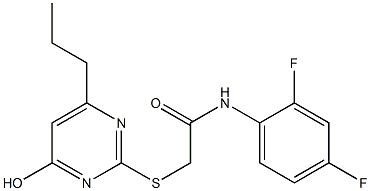 N1-(2,4-difluorophenyl)-2-[(4-hydroxy-6-propylpyrimidin-2-yl)thio]acetamide 结构式