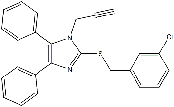 3-chlorobenzyl 4,5-diphenyl-1-(2-propynyl)-1H-imidazol-2-yl sulfide 结构式