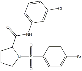 1-[(4-bromophenyl)sulfonyl]-N-(3-chlorophenyl)-2-pyrrolidinecarboxamide 结构式