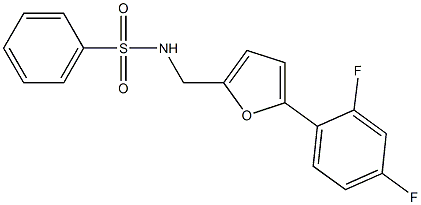 N1-{[5-(2,4-difluorophenyl)-2-furyl]methyl}benzene-1-sulfonamide 结构式