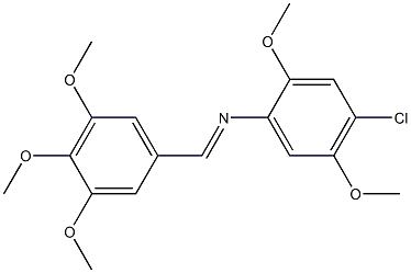 N1-(3,4,5-trimethoxybenzylidene)-4-chloro-2,5-dimethoxyaniline 结构式