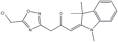 (3E)-1-[5-(chloromethyl)-1,2,4-oxadiazol-3-yl]-3-(1,3,3-trimethyl-1,3-dihydro-2H-indol-2-ylidene)acetone 结构式