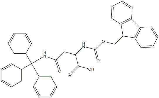 2-{[(9H-fluoren-9-ylmethoxy)carbonyl]amino}-4-oxo-4-(tritylamino)butanoica cid 结构式