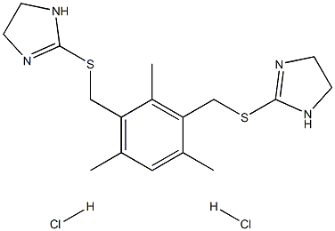 2-({3-[(4,5-dihydro-1H-imidazol-2-ylthio)methyl]-2,4,6-trimethylbenzyl}thio)-4,5-dihydro-1H-imidazole dihydrochloride 结构式