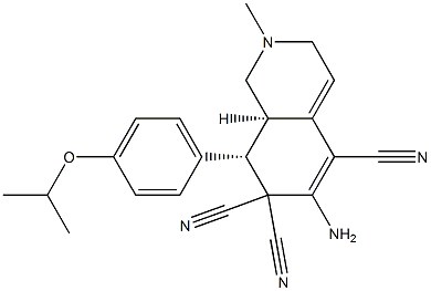 (8S,8aR)-6-amino-8-(4-isopropoxyphenyl)-2-methyl-2,3,8,8a-tetrahydro-5,7,7(1H)-isoquinolinetricarbonitrile 结构式