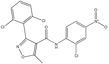 N4-(2-chloro-4-nitrophenyl)-3-(2,6-dichlorophenyl)-5-methylisoxazole-4-carboxamide 结构式