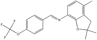 N-{(E)-[4-(trifluoromethoxy)phenyl]methylidene}-N-(2,2,4-trimethyl-2,3-dihydro-1-benzofuran-7-yl)amine 结构式