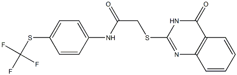 2-[(4-oxo-3,4-dihydro-2-quinazolinyl)sulfanyl]-N-{4-[(trifluoromethyl)sulfanyl]phenyl}acetamide 结构式