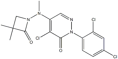 4-chloro-2-(2,4-dichlorophenyl)-5-[(3,3-dimethyl-2-oxoazetan-1-yl)(methyl)amino]-2,3-dihydropyridazin-3-one 结构式