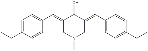 3,5-bis[(E)-(4-ethylphenyl)methylidene]-1-methyl-4-piperidinol 结构式