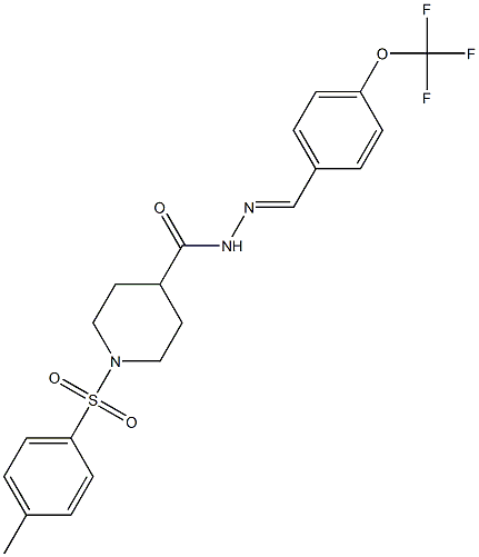 1-[(4-methylphenyl)sulfonyl]-N'-{(E)-[4-(trifluoromethoxy)phenyl]methylidene}-4-piperidinecarbohydrazide 结构式