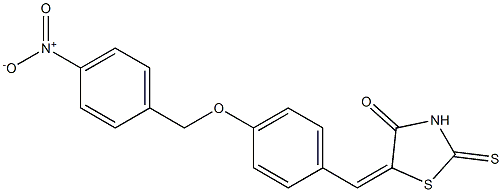 5-{4-[(4-nitrobenzyl)oxy]benzylidene}-2-thioxo-1,3-thiazolan-4-one 结构式