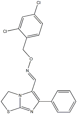 6-phenyl-2,3-dihydroimidazo[2,1-b][1,3]thiazole-5-carbaldehyde O-(2,4-dichlorobenzyl)oxime 结构式