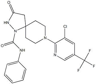 8-[3-chloro-5-(trifluoromethyl)-2-pyridinyl]-3-oxo-N-phenyl-1,2,8-triazaspiro[4.5]decane-1-carboxamide 结构式