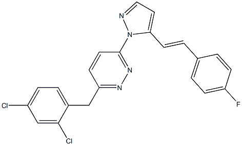 3-(2,4-dichlorobenzyl)-6-[5-(4-fluorostyryl)-1H-pyrazol-1-yl]pyridazine 结构式