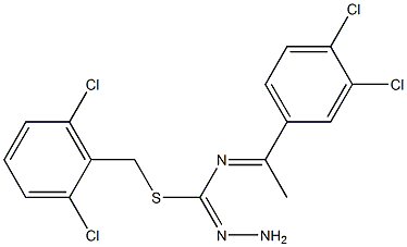 2,6-dichlorobenzyl N-[1-(3,4-dichlorophenyl)ethylidene]aminomethanehydrazonothioate 结构式