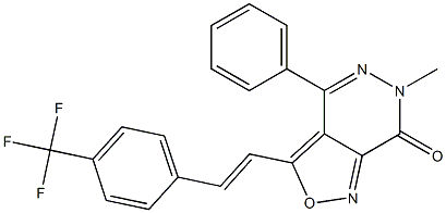 6-methyl-4-phenyl-3-[4-(trifluoromethyl)styryl]-6,7-dihydroisoxazolo[3,4-d]pyridazin-7-one 结构式