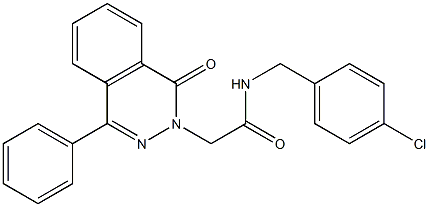 N-(4-chlorobenzyl)-2-[1-oxo-4-phenyl-2(1H)-phthalazinyl]acetamide 结构式