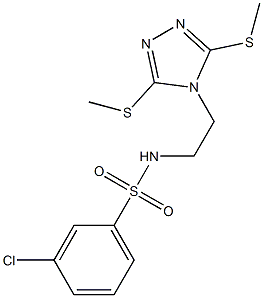 N1-{2-[3,5-di(methylthio)-4H-1,2,4-triazol-4-yl]ethyl}-3-chlorobenzene-1-sulfonamide 结构式