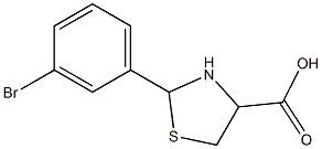 2-(3-bromophenyl)-1,3-thiazolane-4-carboxylic acid 结构式