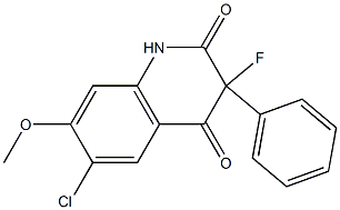 6-chloro-3-fluoro-7-methoxy-3-phenyl-1,2,3,4-tetrahydroquinoline-2,4-dione 结构式