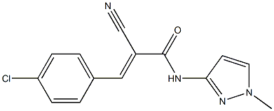 N1-(1-methyl-1H-pyrazol-3-yl)-3-(4-chlorophenyl)-2-cyanoacrylamide 结构式