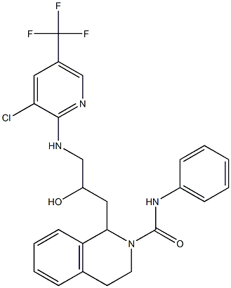 1-(3-{[3-chloro-5-(trifluoromethyl)-2-pyridinyl]amino}-2-hydroxypropyl)-N-phenyl-3,4-dihydro-2(1H)-isoquinolinecarboxamide 结构式